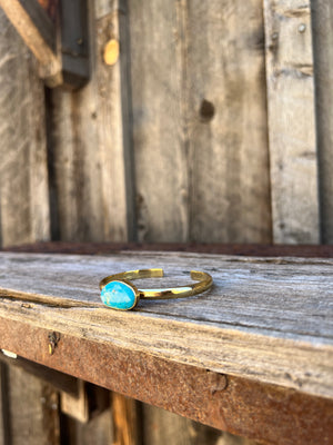 Kingman Turquoise & Gold Alchemia Cuff Bracelet D72