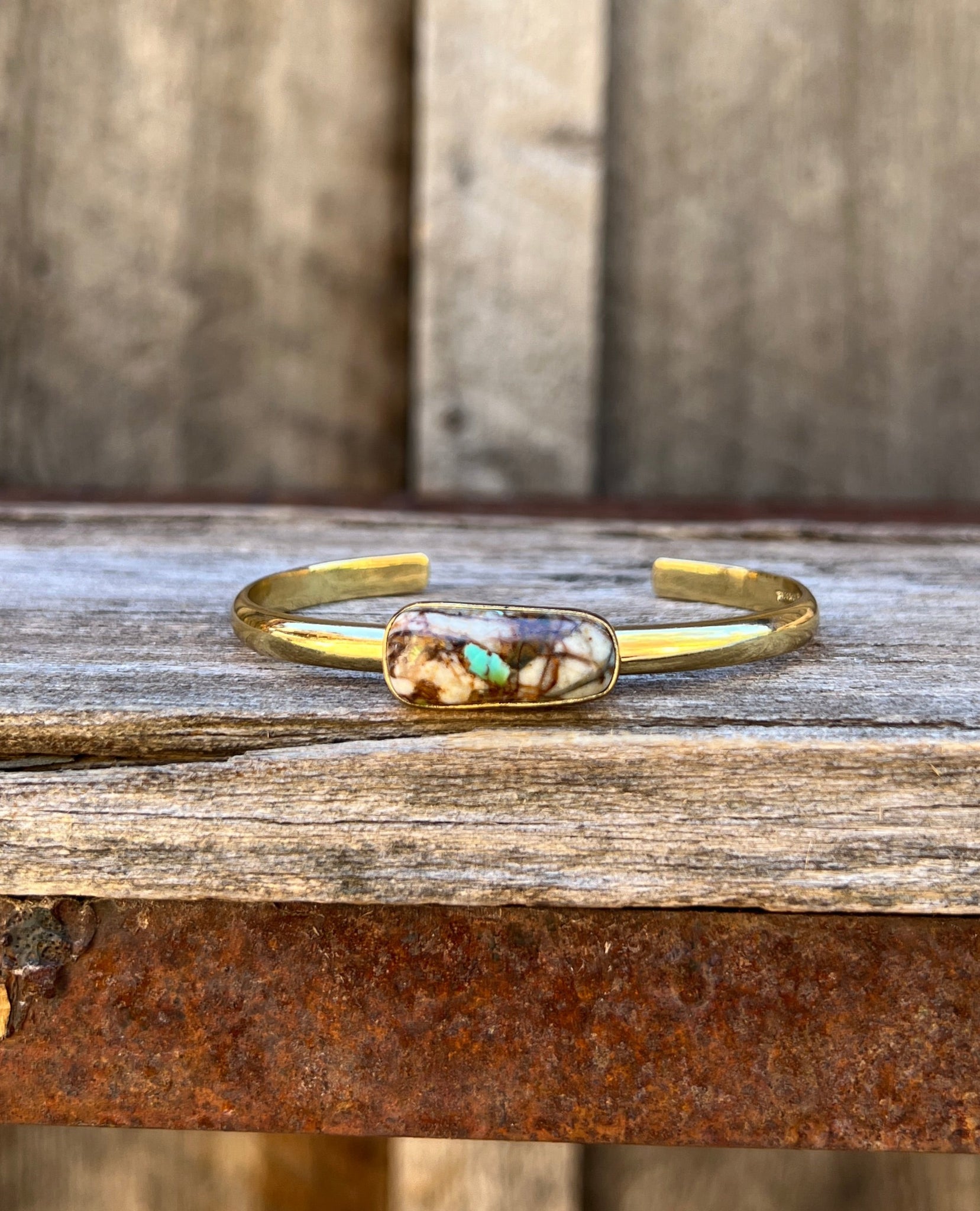 Royston Turquoise & Gold Alchemia Cuff Bracelet D73