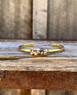 Royston Turquoise & Gold Alchemia Cuff Bracelet D73