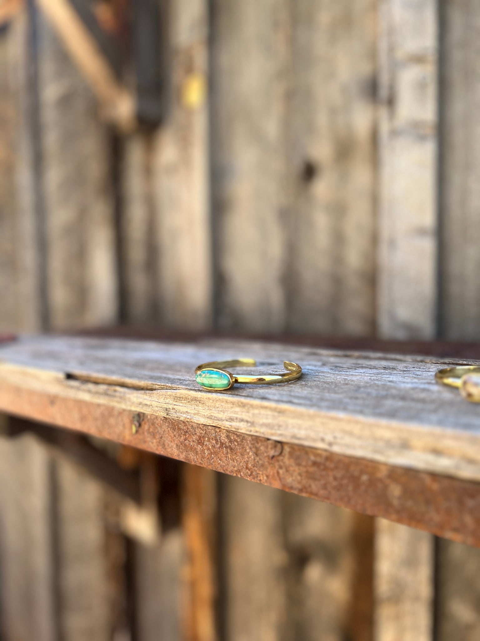 Arizona Turquoise & Gold Alchemia Cuff Bracelet D74