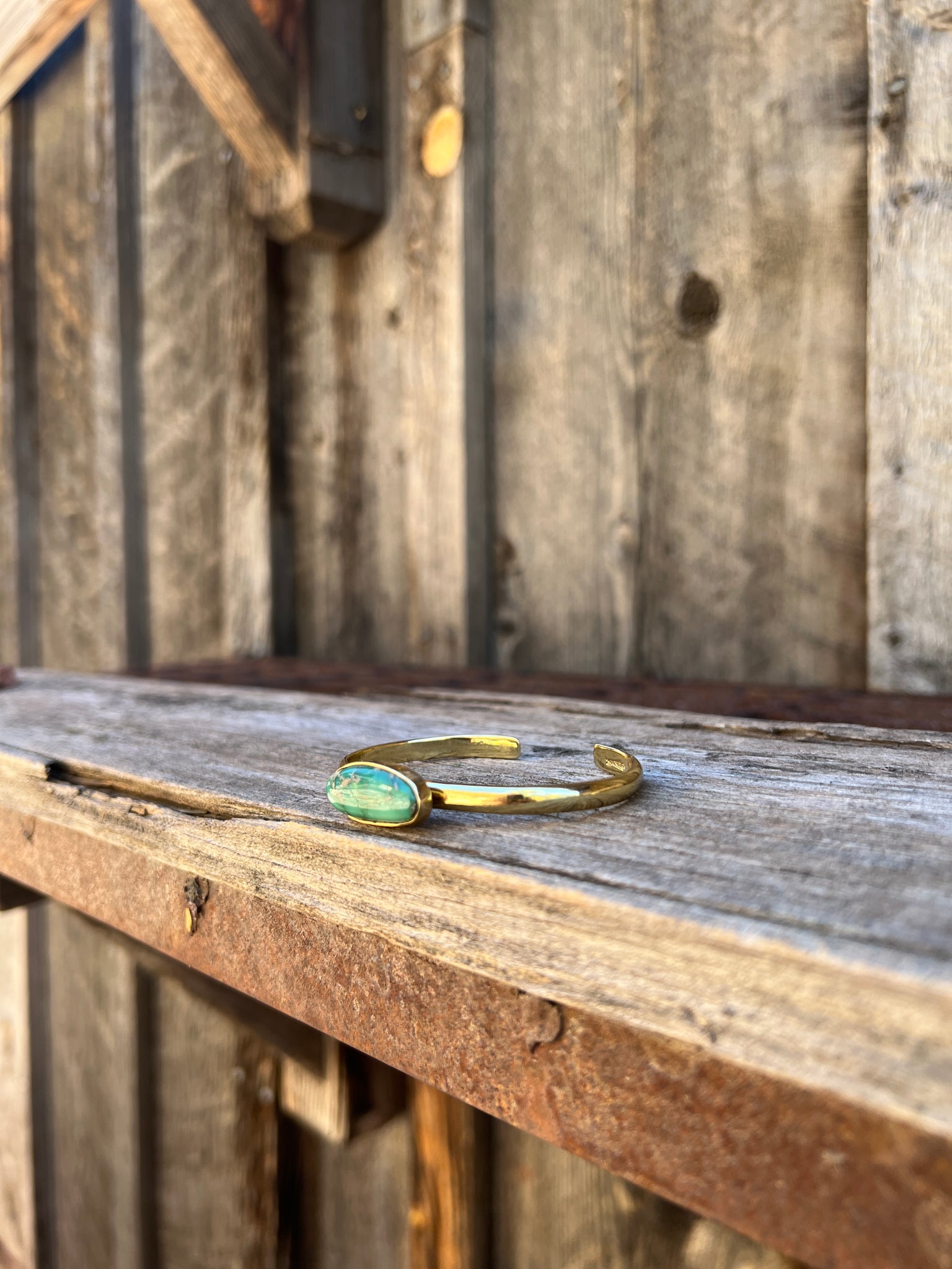 Arizona Turquoise & Gold Alchemia Cuff Bracelet D74