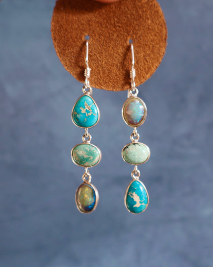 Turquoise & Sterling-Opal Earrings