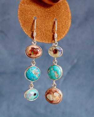 Cantera Opal, Turquoise & Sterling Opal Earrings WT141