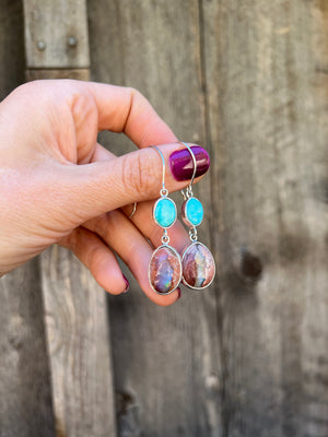 Blue Ridge Turquoise & Cantera Opal in Sterling Silver D39