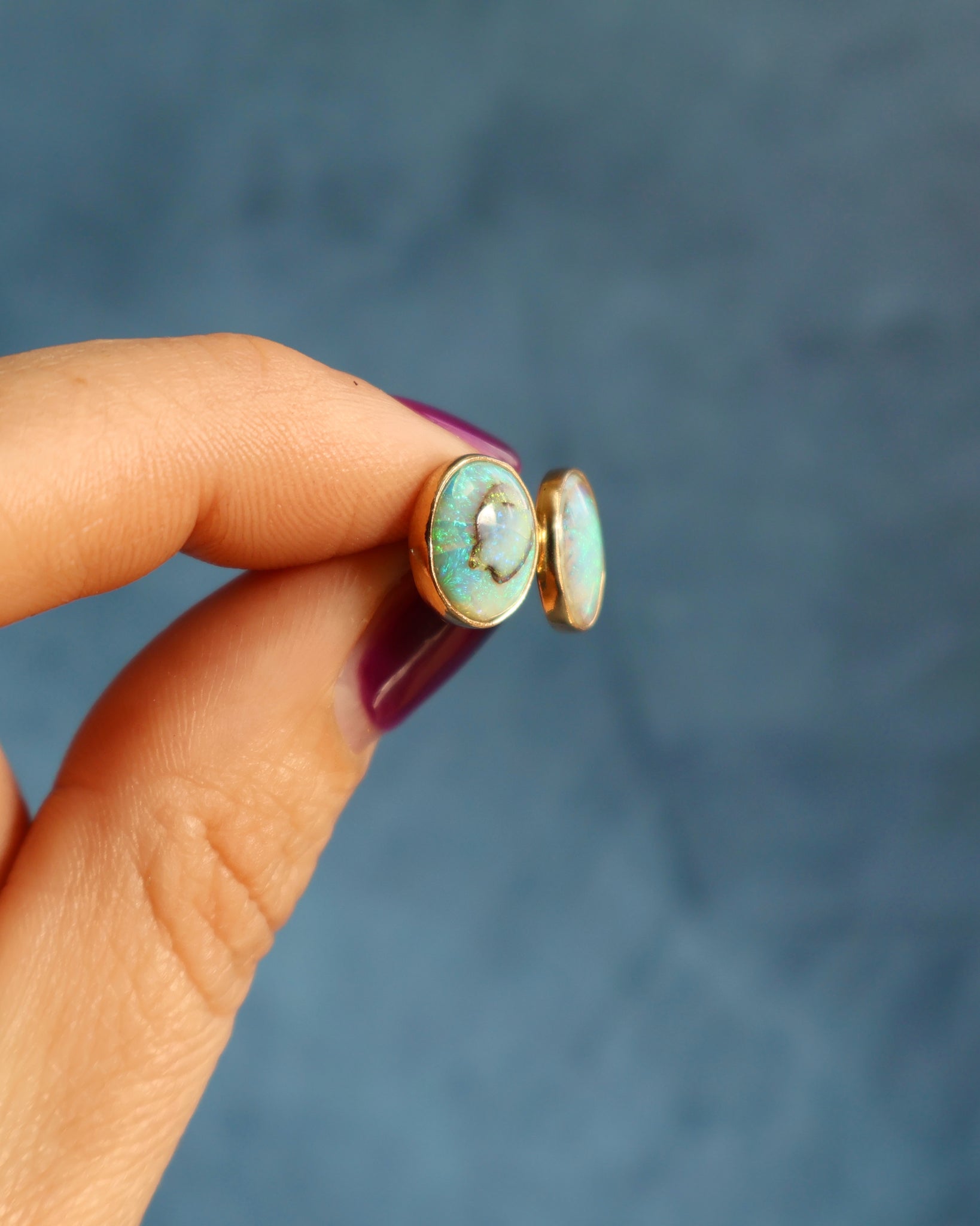 Opal Stud Earrings in Gold Alchemia WT146