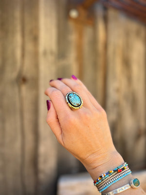 Cloud Mountain Detail Band Ring in Gold Alchemia D16