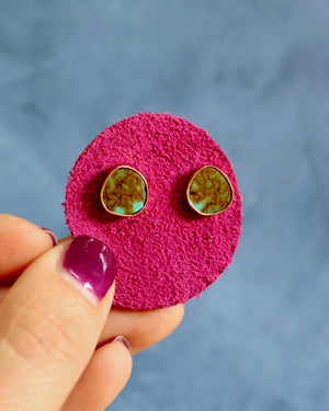 Hubei Turquoise Stud Earrings in Gold Alchemia WT152