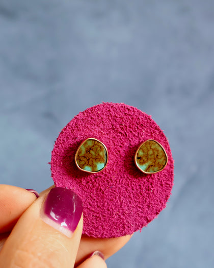 Hubei Turquoise Stud Earrings in Gold Alchemia