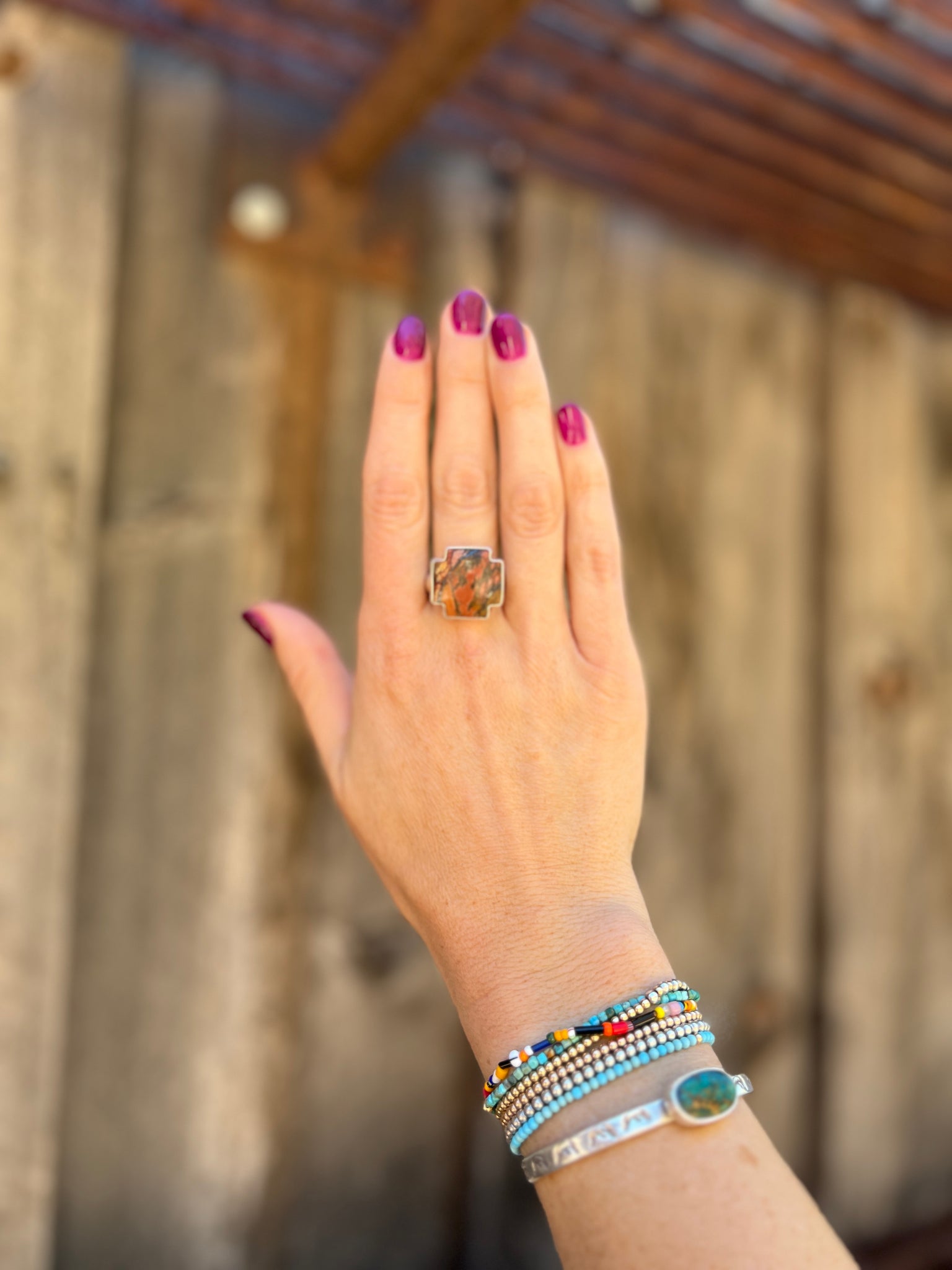 Red Creek Jasper ring in Sterling Silver D20