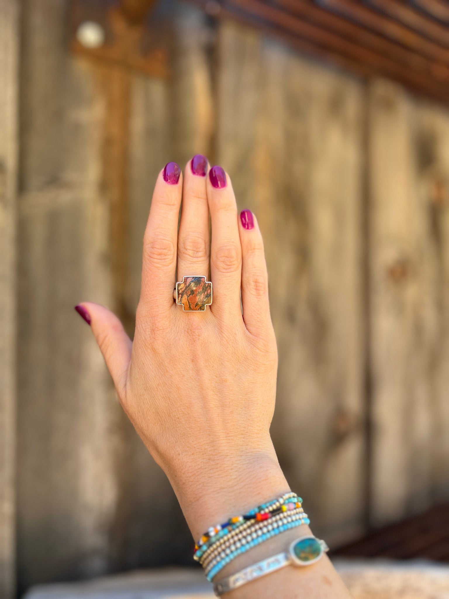 Red Creek Jasper ring in Sterling Silver D20