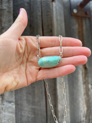 Varascite Paperclip Choker Necklace in Sterling Silver D51