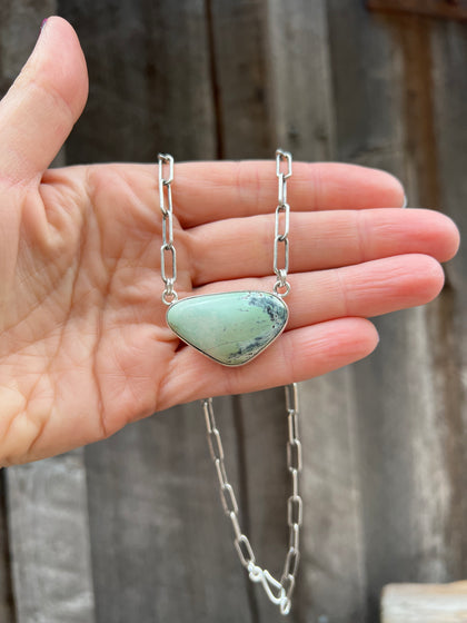 Varascite Paperclip Choker Necklace in Sterling Silver