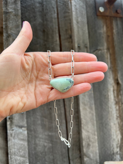 Varascite Paperclip Choker Necklace in Sterling Silver