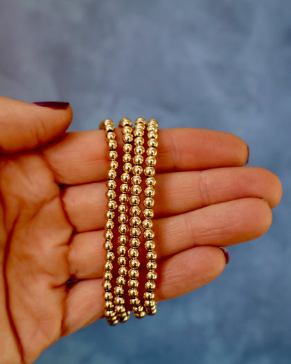 Gold Fill Beaded Stretch Bracelet