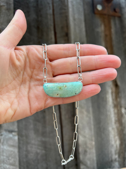 Varascite Paperclip Choker Necklace in Sterling Silver