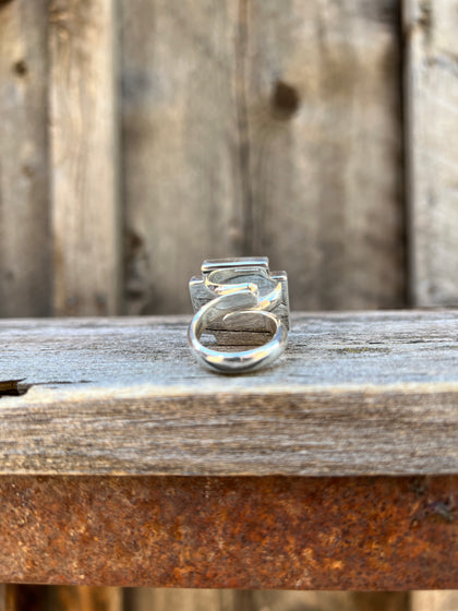 Turquoise alpine cross ring in Sterling Silver