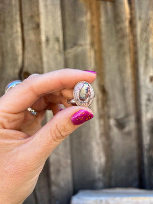 Cantera Opal & Sterling Silver Adjustable Ring D67