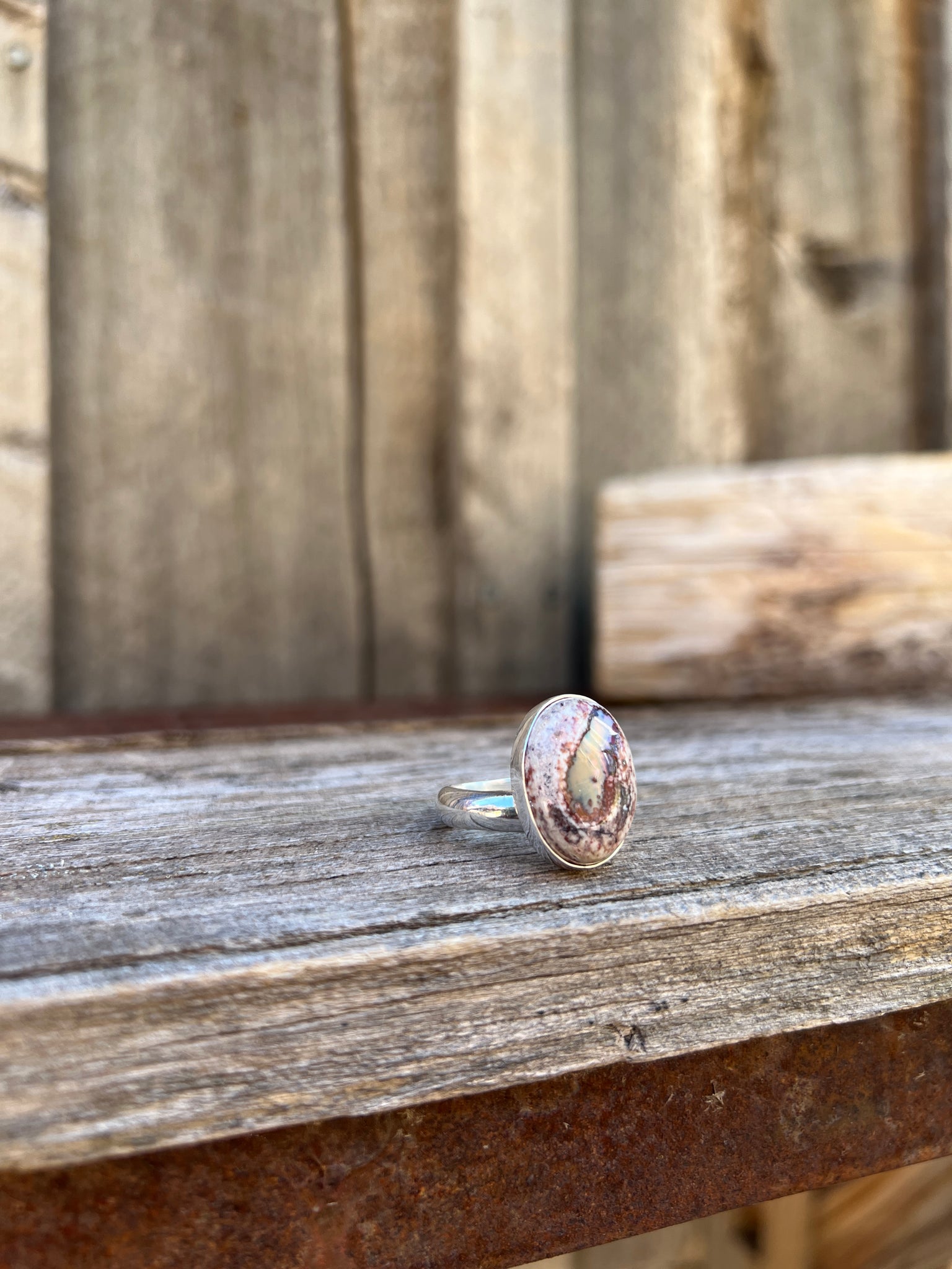Cantera Opal & Sterling Silver Adjustable Ring D67