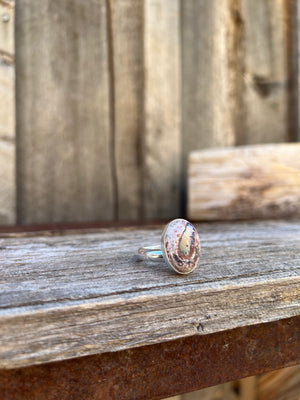 Cantera Opal & Sterling Silver Adjustable Ring D67