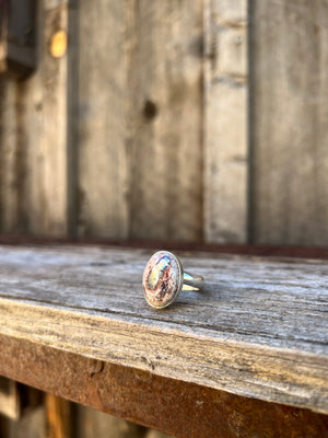 Cantera Opal & Sterling Silver Adjustable Ring D67