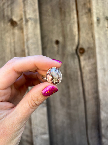Cantera Opal & Sterling Silver Adjustable Ring