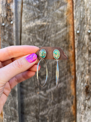 Sonoran Gold Turquoise Hoop Earring in Sterling Silver D59
