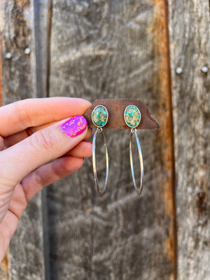 Sonoran Gold Turquoise Hoop Earring in Sterling Silver D59