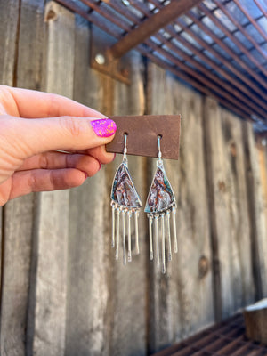 Copper-Chyrsocolla Sterling Silver Fringe Earring