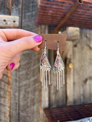 Copper-Chyrsocolla Sterling Silver Fringe Earring