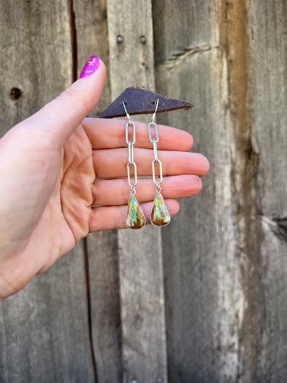 Royston Ribbon Turquoise & Sterling Silver Paperclip Earring