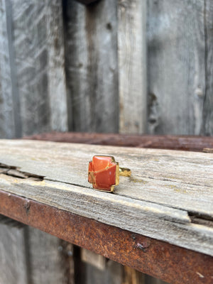 Red Creek Jasper ring in Gold Alchemia D87