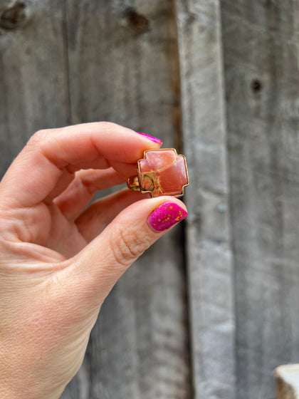 Red Creek Jasper ring in Gold Alchemia