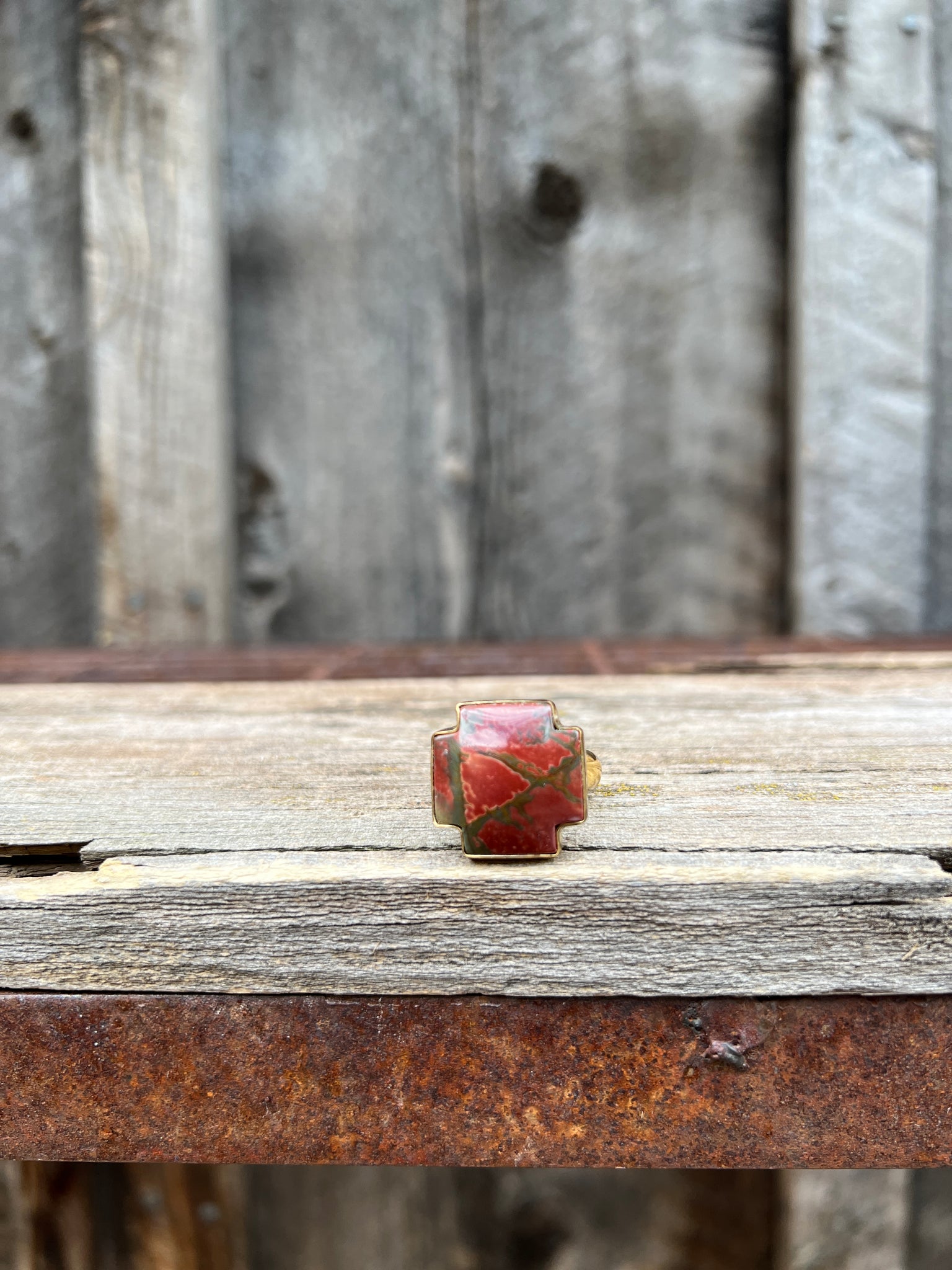 Red Creek Jasper ring in Gold Alchemia D88