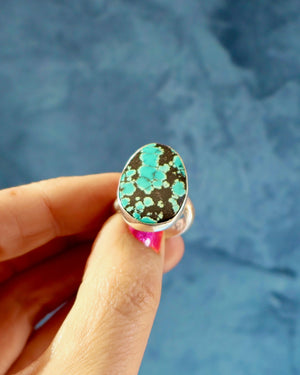 Cloud Mountain Turquoise Ring in Sterling Silver Adjustable H11