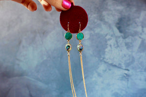 Opal & Hubei Turquoise & Sparkling Snake Chain Earrings in Gold Alchemia H15