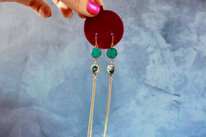 Opal & Hubei Turquoise & Sparkling Snake Chain Earrings in Gold Alchemia H15