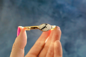 White Buffalo & Gold Alchemia Cuff Bracelet  H45