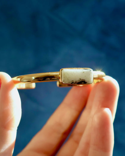 White Buffalo & Gold Alchemia Cuff Bracelet
