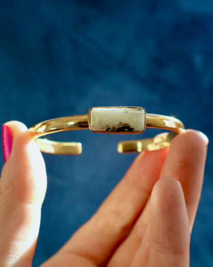 White Buffalo & Gold Alchemia Cuff Bracelet