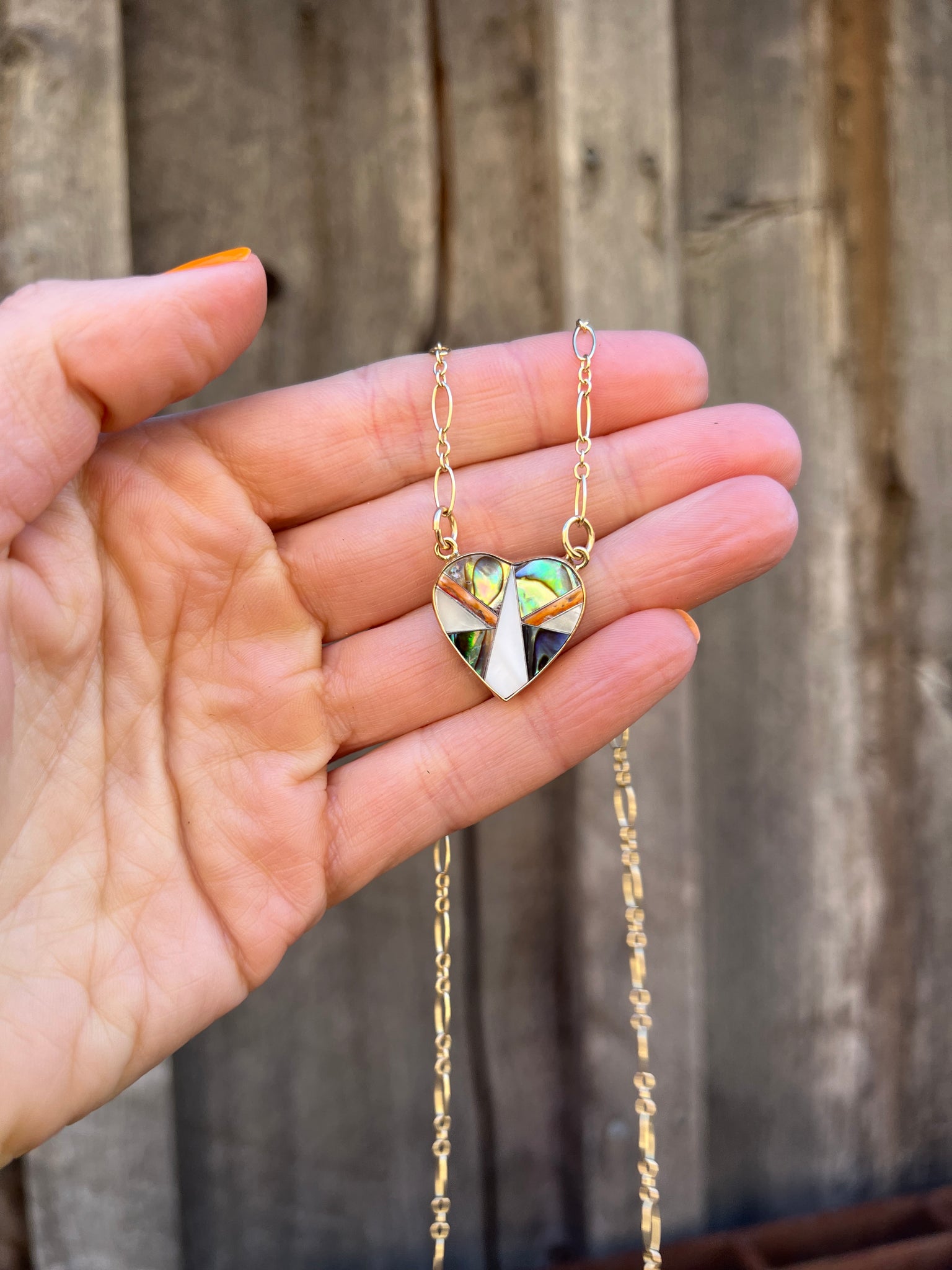 Heart Necklace with Gold Fill Chain T23