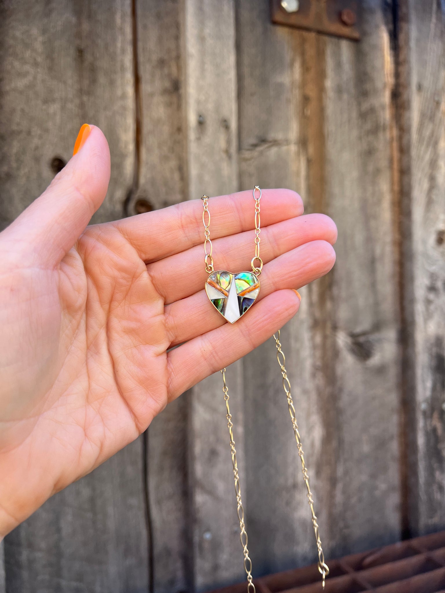 Heart Necklace with Gold Fill Chain T23
