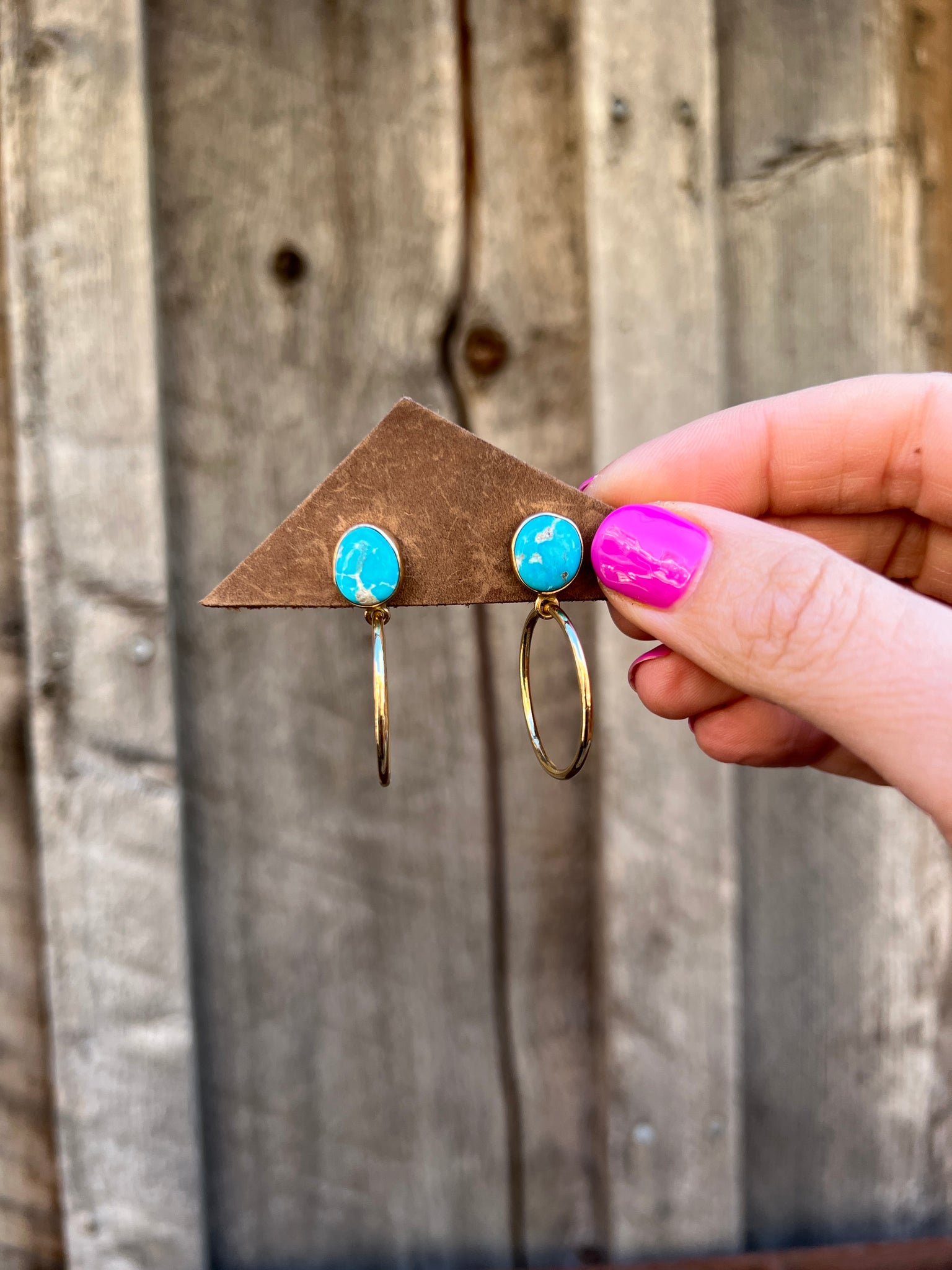 Blue Ridge Turquoise Mini-Hoop Earring in Gold Alchemia T29