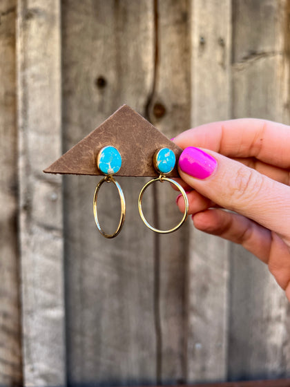 Blue Ridge Turquoise Mini-Hoop Earring in Gold Alchemia