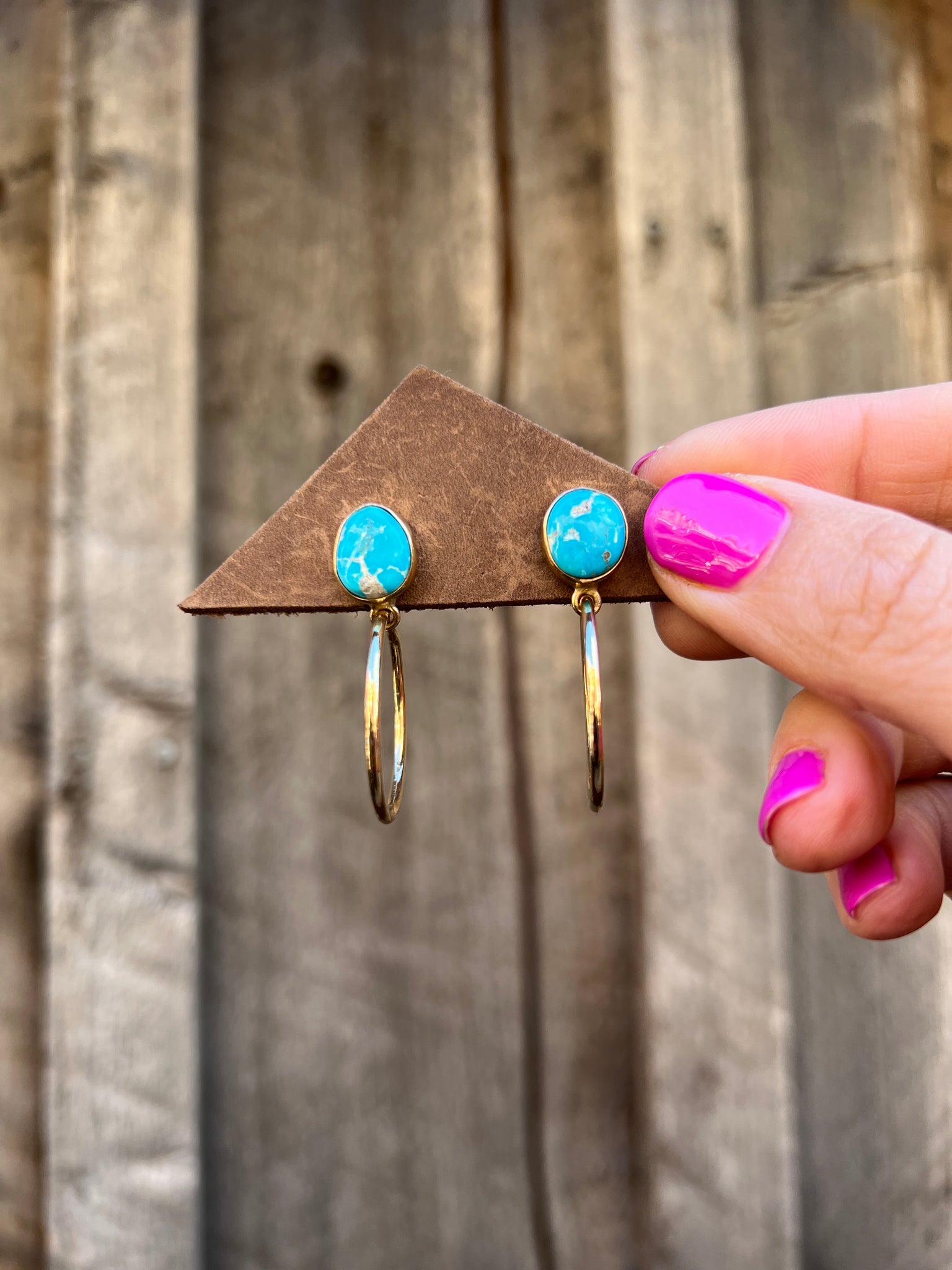 Blue Ridge Turquoise Mini-Hoop Earring in Gold Alchemia T29