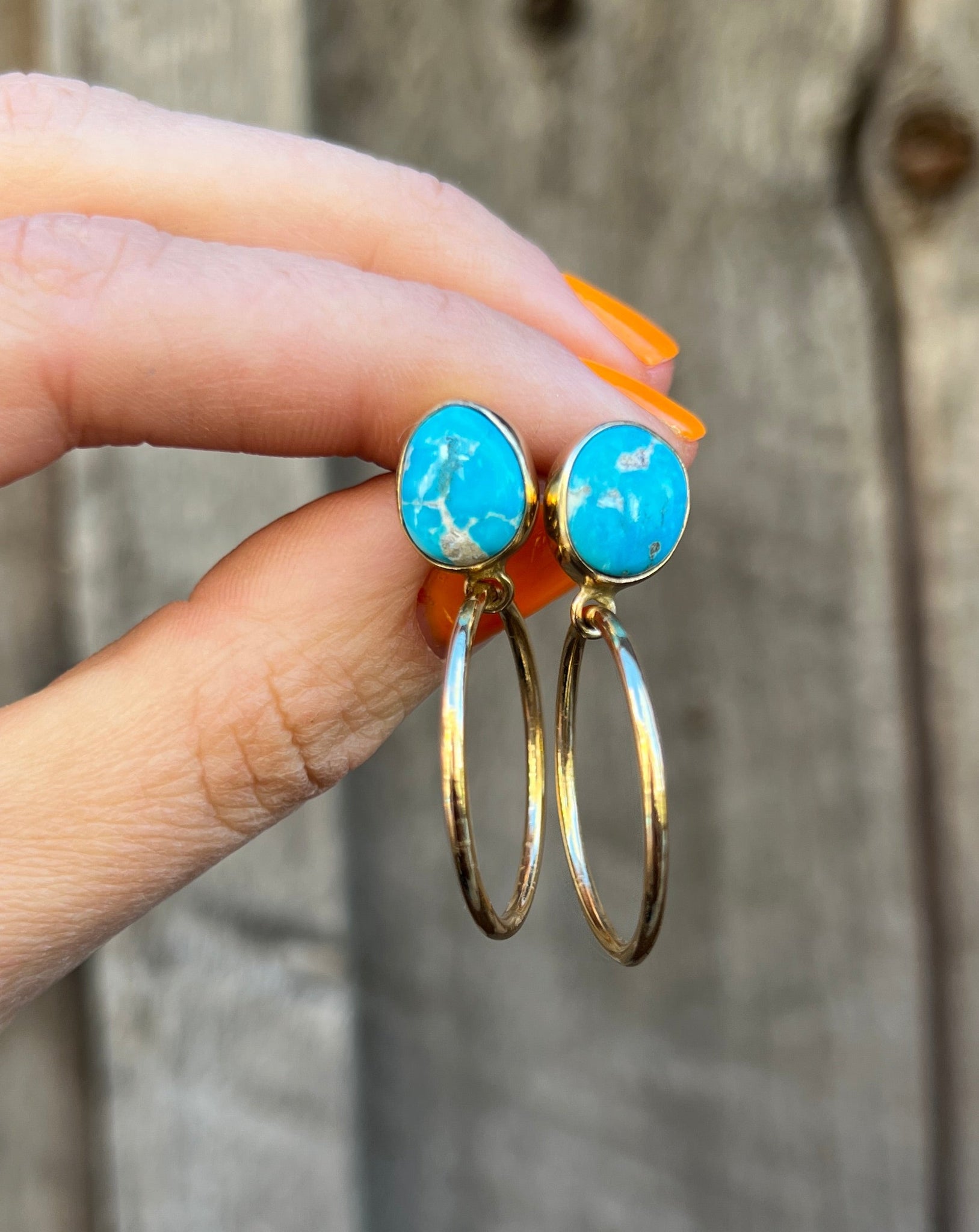 Blue Ridge Turquoise Mini-Hoop Earring in Gold Alchemia T29