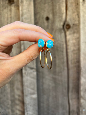 Blue Ridge Turquoise Mini-Hoop Earring in Gold Alchemia T29