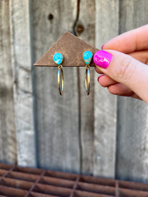 Blue Ridge Turquoise Mini-Hoop Earring in Gold Alchemia T30
