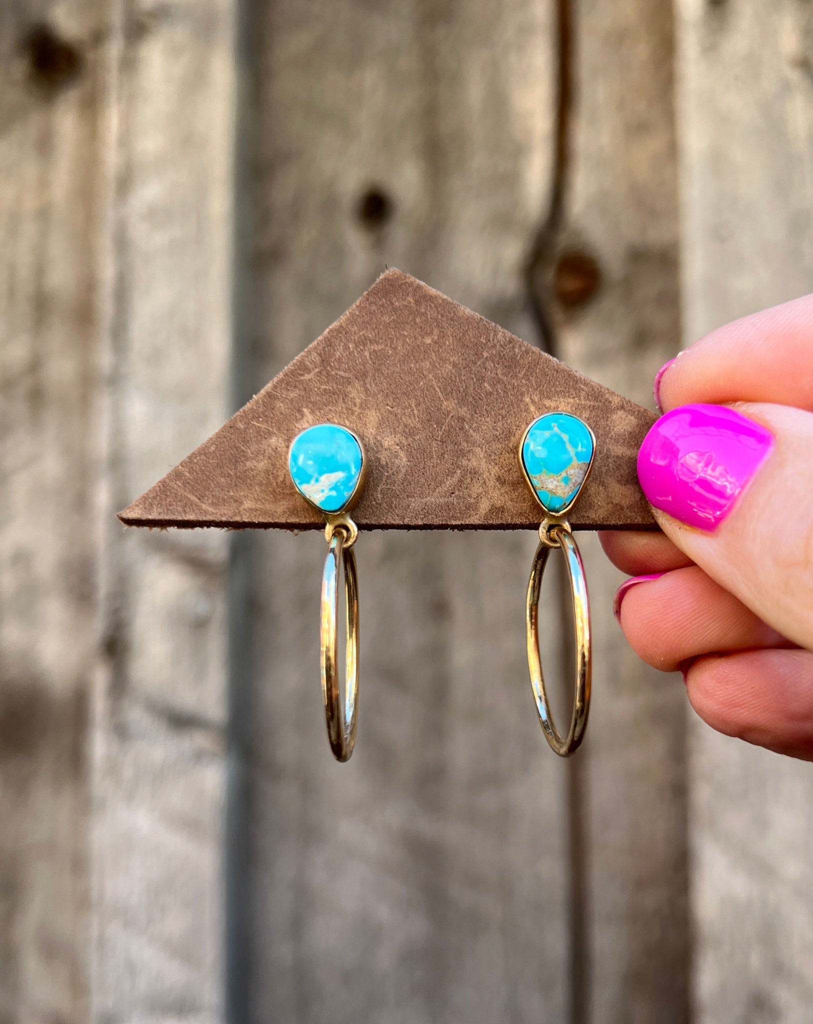 Blue Ridge Turquoise Mini-Hoop Earring in Gold Alchemia T30