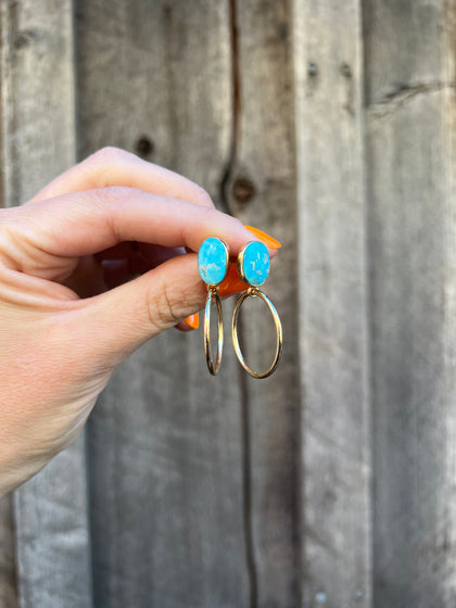 Blue Ridge Turquoise Mini-Hoop Earring in Gold Alchemia