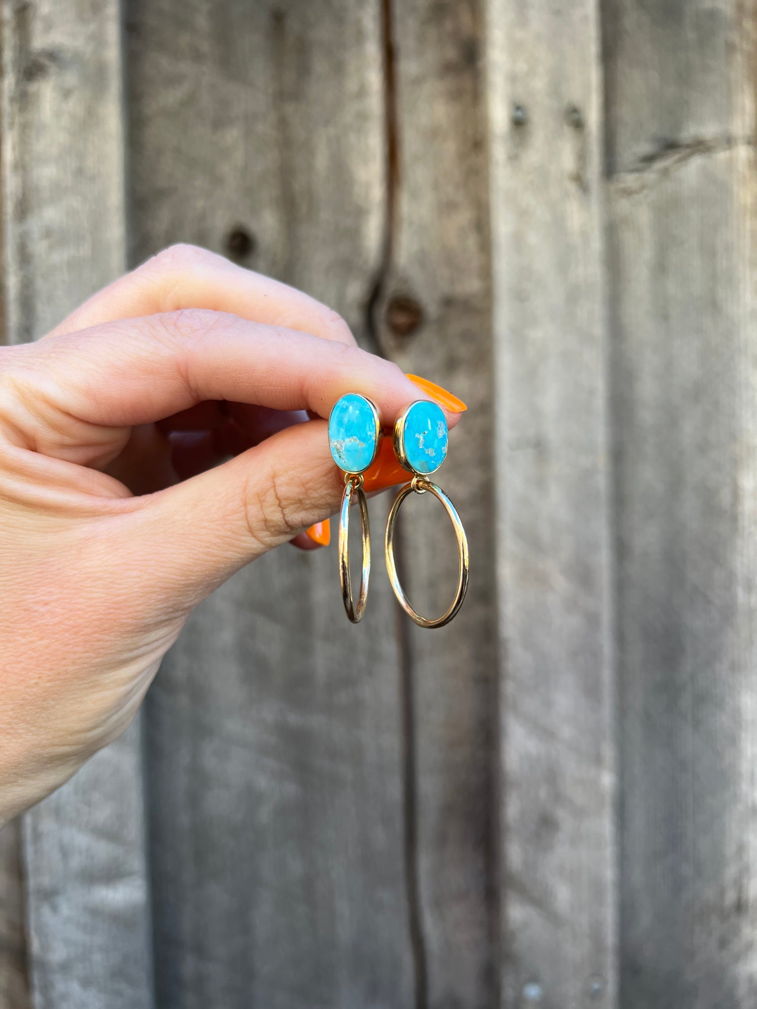 Blue Ridge Turquoise Mini-Hoop Earring in Gold Alchemia T31